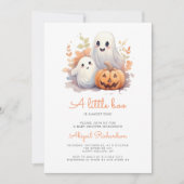 Little Boo Ghosts Pumpkin Fall Baby Dusche Einladung (Vorderseite)
