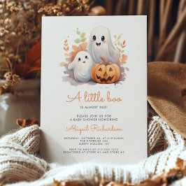 Little Boo Ghosts Pumpkin Fall Baby Dusche Einladung