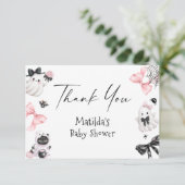 Little Boo Girl Baby Dusche Vielen Dank Karte (Stehend Vorderseite)