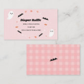 Little Boo Girl Baby Shower Diaper Raffle Ticket Begleitkarte (Vorne/Hinten)