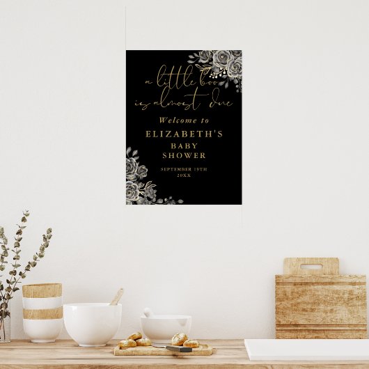 Little Boo Gothic Baby Dusche Begrüßungszeichen Poster (Küche)