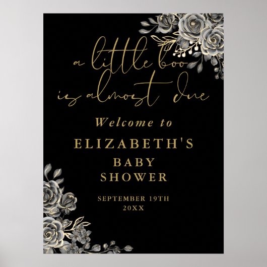 Little Boo Gothic Baby Dusche Begrüßungszeichen Poster (Vorne)