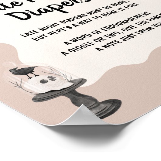 Little Boo Gothic Baby Spate Night Diapers signier Poster (Ecke)