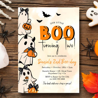 Little Boo Halloween 2. Geburtstag Einladung
