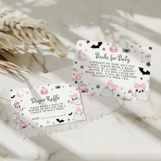 Little Boo Halloween Baby Duschdusche Windeln Raff Begleitkarte