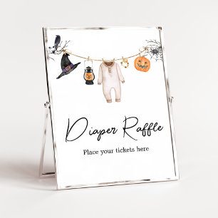 Little Boo Halloween Baby Duschdusche Windeln Raff Poster