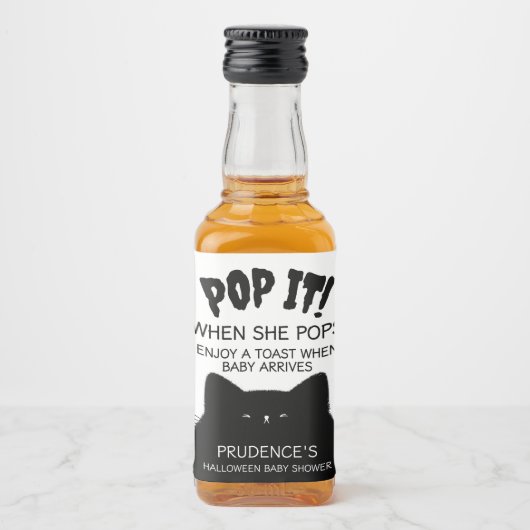 Little Boo Halloween Baby Dusche Alkoholflaschenetikett (Vorderseite)