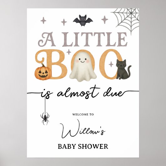 Little Boo Halloween Baby Dusche Begrüßungszeichen Poster (Vorne)