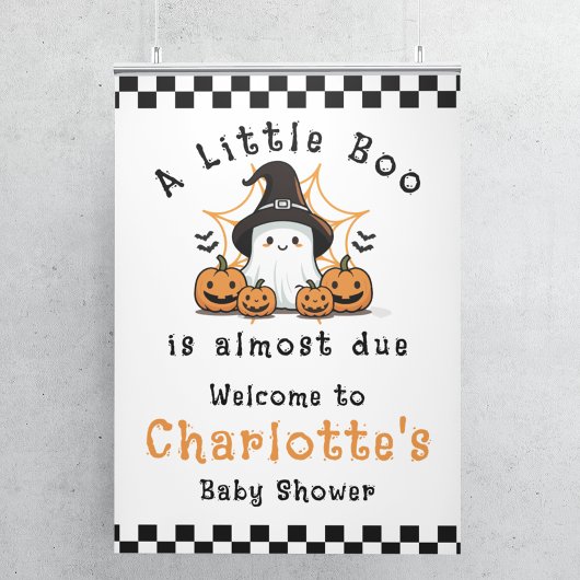 Little Boo Halloween Baby Dusche Begrüßungszeichen Poster