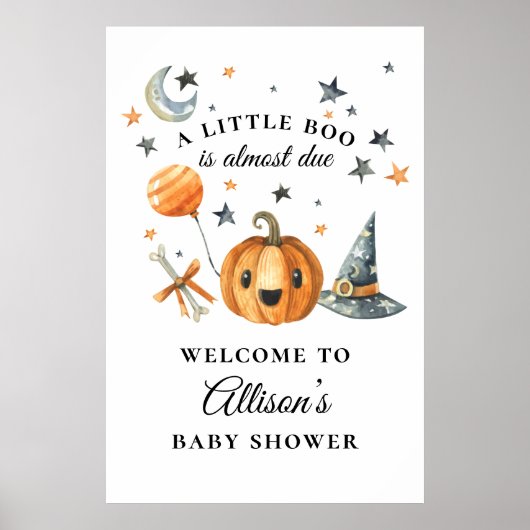Little Boo Halloween Baby Dusche Begrüßungszeichen Poster (Vorne)