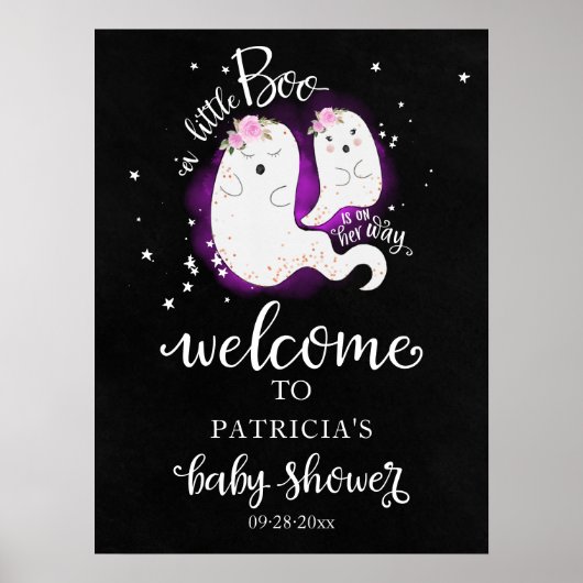 Little Boo Halloween Baby Dusche Begrüßungszeichen Poster (Vorne)