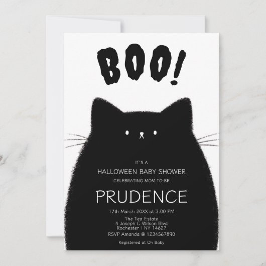 Little Boo Halloween Baby Dusche Einladung (Vorderseite)