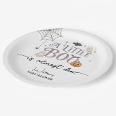 Little Boo Halloween Baby Dusche Pappteller (Schrägansicht)