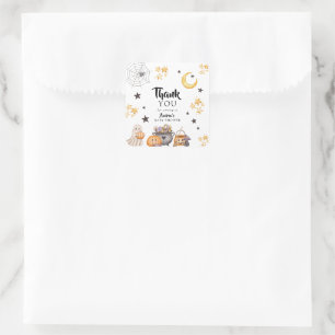 Little Boo Halloween Baby Dusche Quadratischer Aufkleber