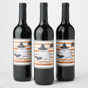 Little Boo Halloween Baby Dusche Weinetikett