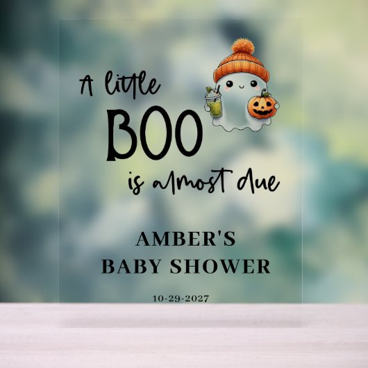 Little Boo Halloween Baby Dusche Willkommen Acrylschild (Neutral)
