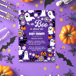 Little Boo Halloween Baby Duschgrauer Retro Einladung