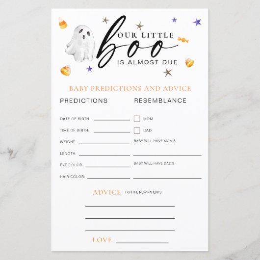 Little Boo Halloween Baby Predictions Ratgeber (Vorderseite)