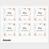 Little Boo Halloween Baby Showaufkleber Quadratischer Aufkleber (Blatt)