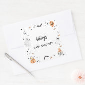 Little Boo Halloween Baby Showaufkleber Quadratischer Aufkleber (Umschlag)