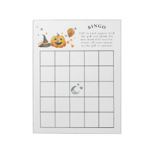 Little Boo Halloween Baby Shower Bingo Spiel Notizblock