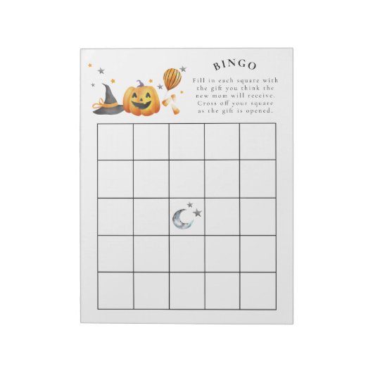 Little Boo Halloween Baby Shower Bingo Spiel Notizblock (Rotiert)