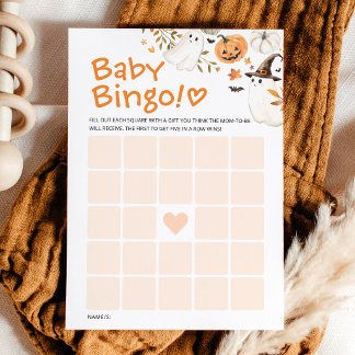 Little Boo Halloween-Baby-Shower-Bingo-Spielkarte Hinweiskarte
