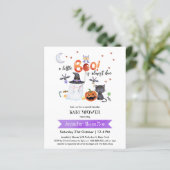 Little Boo Halloween Baby Shower Budget Einladung (Stehend Vorderseite)