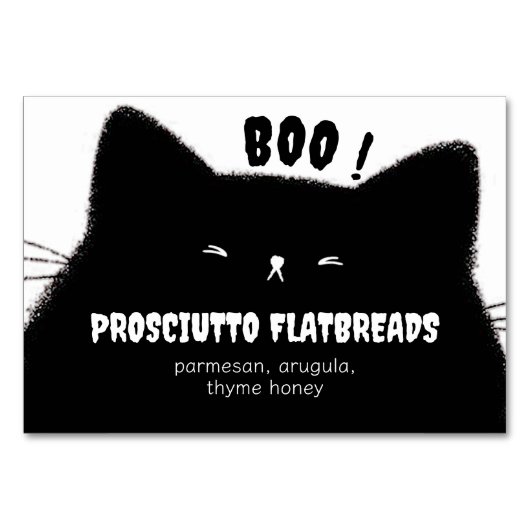 Little Boo Halloween Baby Shower Buffet Name Tischnummer (Vorderseite)
