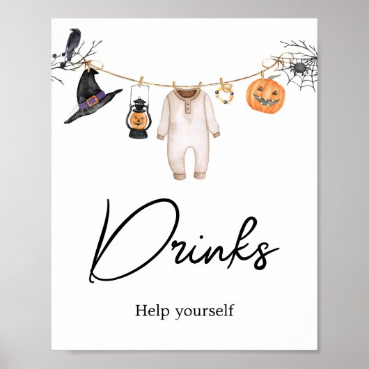 Little Boo Halloween Baby Shower Drinks Poster (Vorne)
