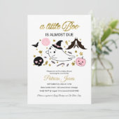 Little Boo Halloween Baby Shower Einladung (Stehend Vorderseite)