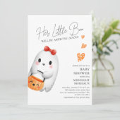 Little Boo Halloween Baby Shower Einladung (Stehend Vorderseite)
