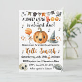 Little Boo Halloween Baby Shower Einladungen (Stehend Vorderseite)