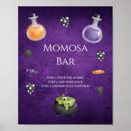 Little Boo Halloween Baby Shower Momosa Bar signa Poster