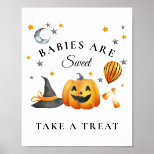 Little Boo Halloween Baby Shower Sweet Favoriten Poster