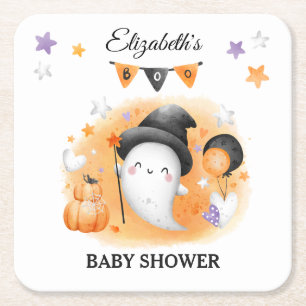 Little Boo Halloween Baby Showpaper Untersetzer
