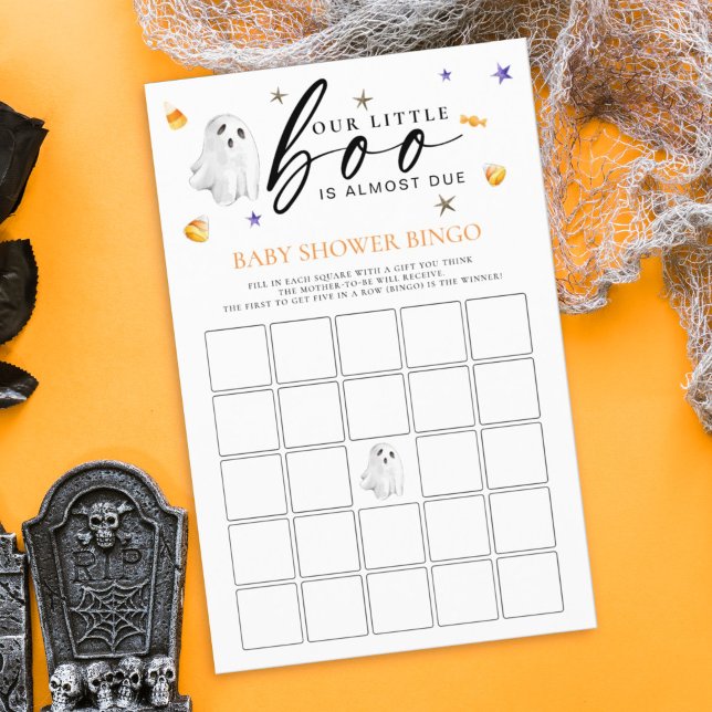 Little Boo Halloween Bingo Shower Games (Enjoy this bridal shower Bingo game in a Halloween theme. Little Boo is almost due features ghosts.)