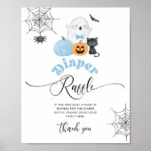 Little Boo Halloween Blue Diaper Tombola Poster (Vorne)