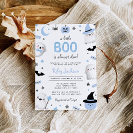 Little Boo Halloween Blue Ghost Baby Dusche Einladung