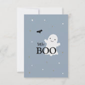 Little Boo Halloween Boy Baby Dusche Dankeskarte (Rückseite)