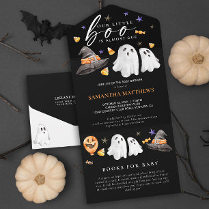 Little Boo Halloween-Bücher für Baby Schwarz All In One Einladung