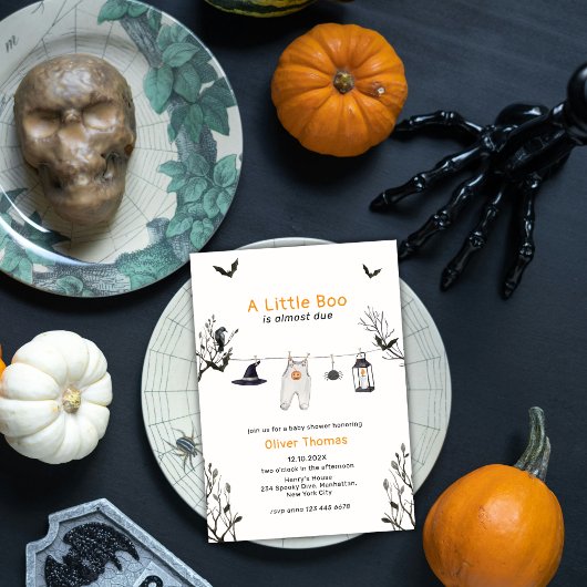 Little Boo Halloween Clothesline Baby Dusche Einladung