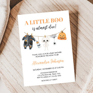 Little Boo Halloween Clothesline Baby Dusche Einladung
