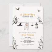 Little Boo Halloween Clothesline Baby Dusche Einladung (Vorderseite)