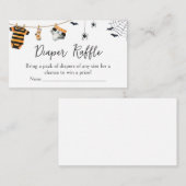 Little Boo Halloween Clothesline Diaper Raffle Begleitkarte (Vorne/Hinten)