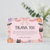 Little Boo Halloween Coquette Babydusche Dankeskarte (Stehend Vorderseite)