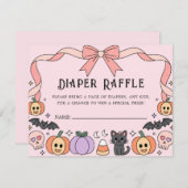 Little Boo Halloween Coquette Diaper Raffle Begleitkarte (Vorne/Hinten)