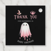 Little Boo Halloween Coquette Pink Babydusche Geschenkanhänger (Rückseite)