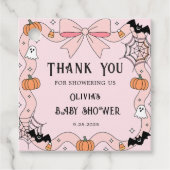 Little Boo Halloween Coquette Pink Babydusche Geschenkanhänger (Vorderseite)
