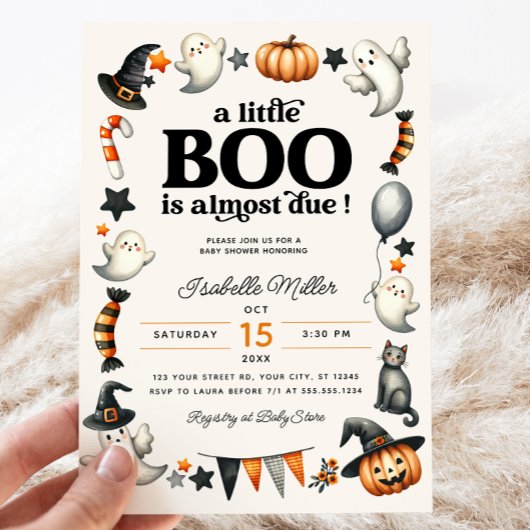 Little Boo Halloween Fall Pumpkin Baby Dusche Einladung